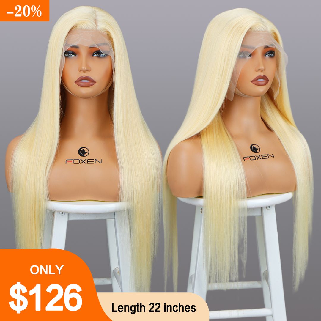 613 Lace Front Wig Human Hair 13x5 Transparent Lace Straight Wig 200% Density Pre Plucked with Baby Hair