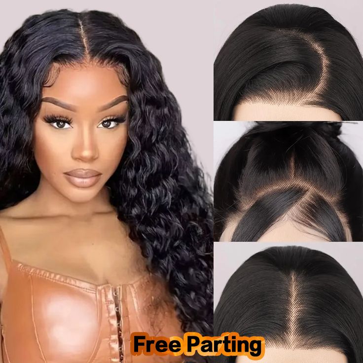 Foxen Water Wave Lace Front Wigs 200% Density Lace Frontal Wigs Pre Plucked with Baby Hair Natural Color