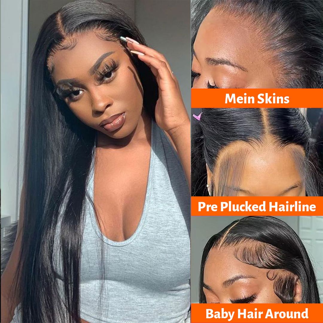 Foxen Raw Human Hair Wig 4x4/5x5 Lace Closure Wig Straight Wig Bleached Knots with Baby Hair
