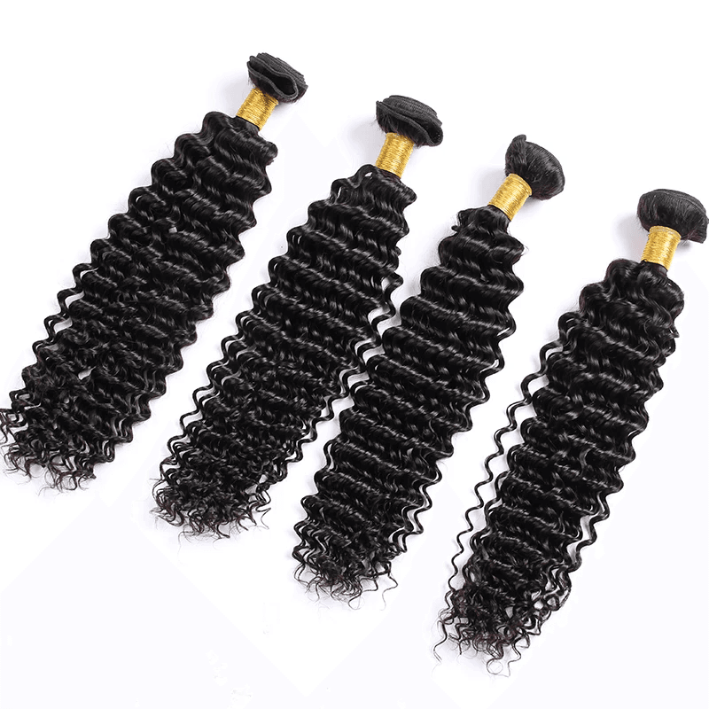Foxen Deep Wave 3 Bundles Double Weft Raw Human Hair Bundles 12A Human Hair Extensions
