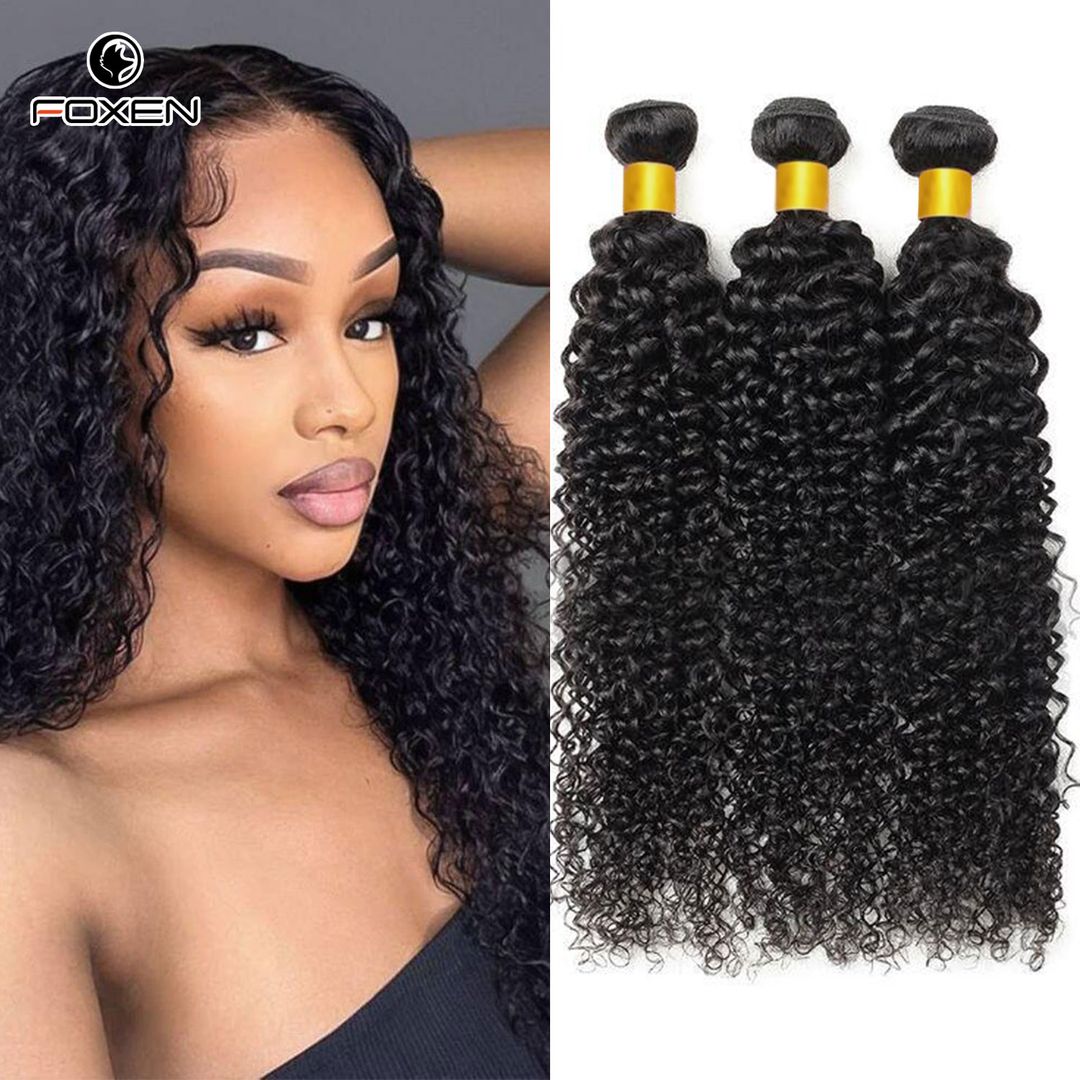 Curly Wave Bundles Virgin Human Hair 3 Bundles Extensions Weave Natural Color For Women