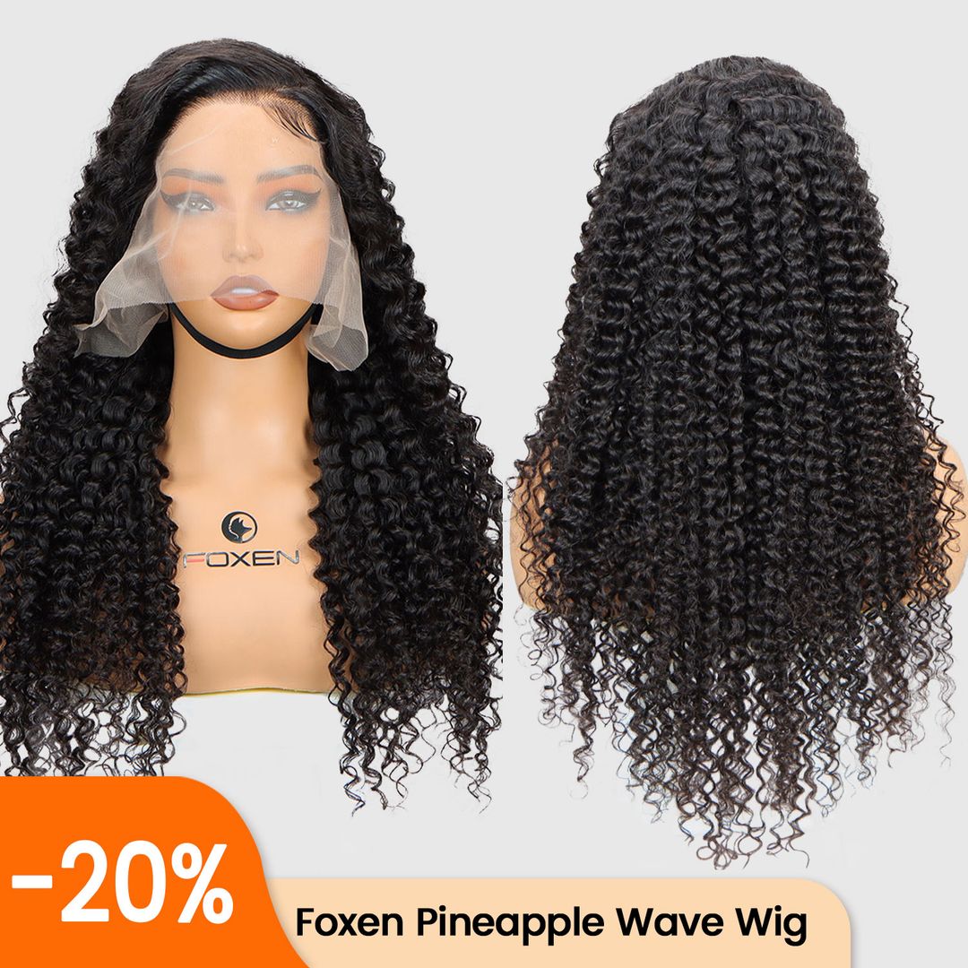 Foxen Hot Selling Pineapple Wave Wig 200% Density Human Hair for Women