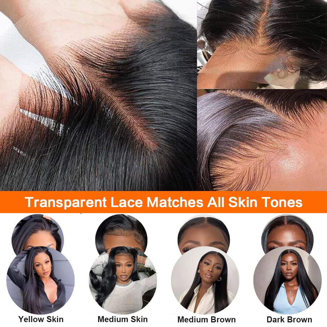 Foxen 100% Raw Human Straight Hair Wigs 360 Lace Front Wigs 200% Density Wigs