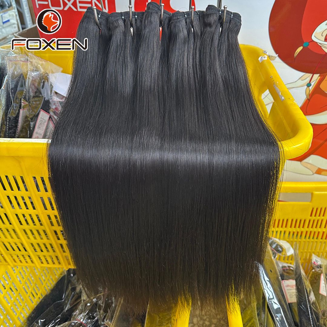 Foxen Factory 12A 4 Raw Hair Bundles Natural Black Straight Hair Bundles for Wholesale