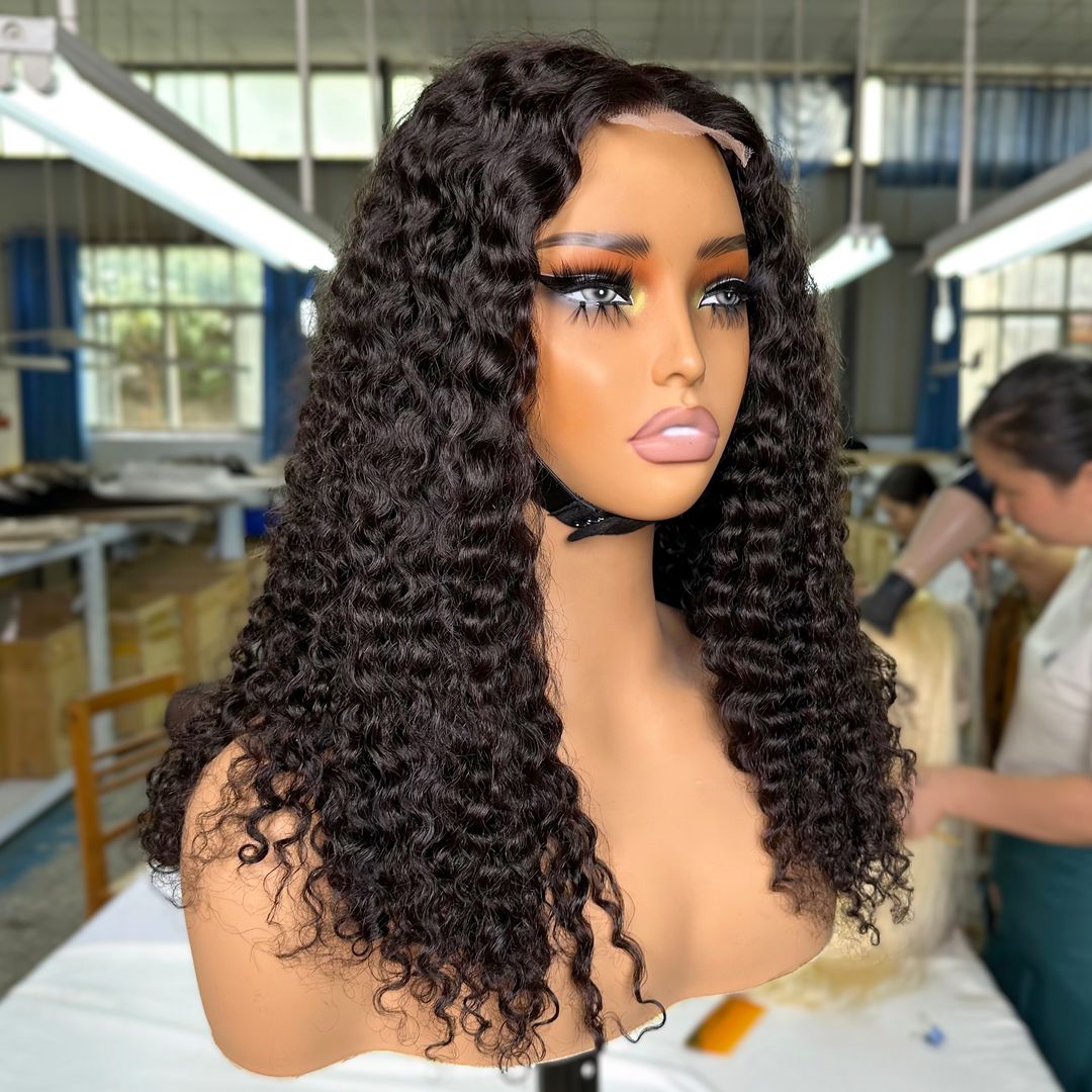 High Quality Kinky Curly Wig 2*6 HD Lace Natural Black Virgin Human Hair Bulk Discounts