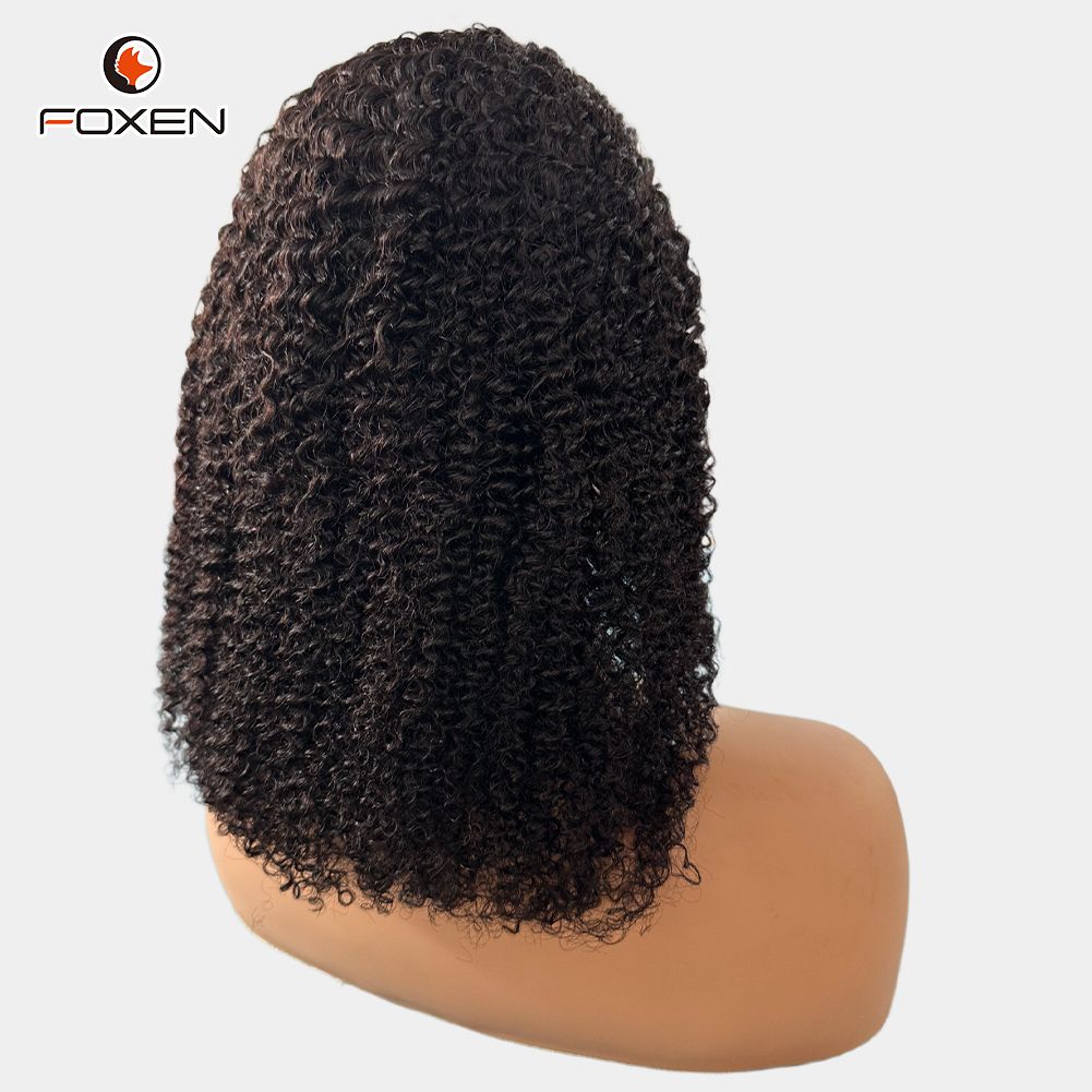 Foxen Raw Human Hair Hair Hair Burly Bob Wig免费送货工厂直接销售