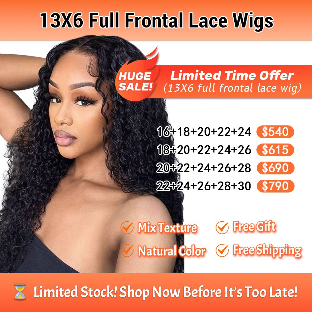 Top Quality 13*6 Full Frontal Wigs 180% Density Human Hair Invisible Lace Natural Black Wig