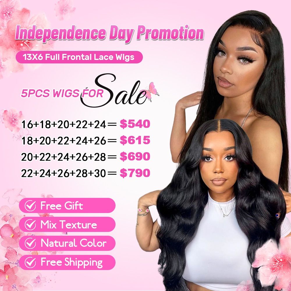 Wholesale 5pcs 13*6 Full Frontal Lace Wig Any Texture Any Length Virgin Human Hair Lace Wig