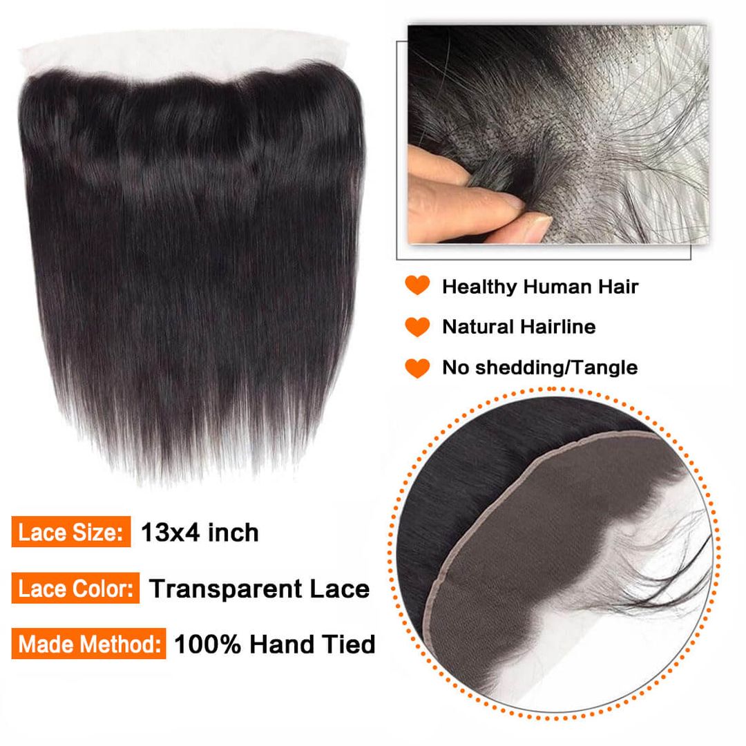 Foxen Virgin Human Hair 13*4 Lace Frontal Straight Hair Extension Weaving