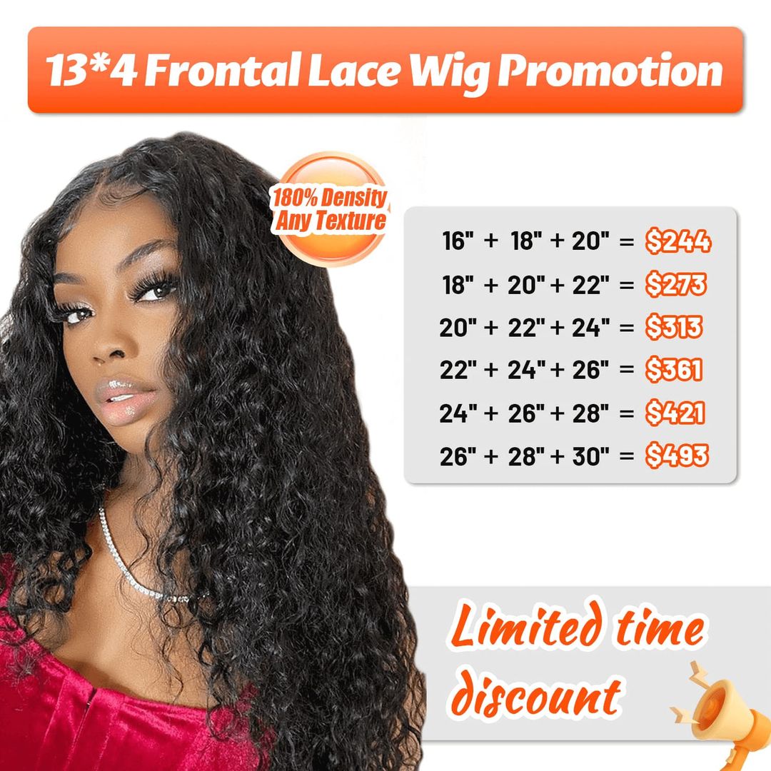 Clearance Wigs Wholesale 13*4 Frontal Lace Wig 180% Density Raw Human Hair Pre Plucked Hairline