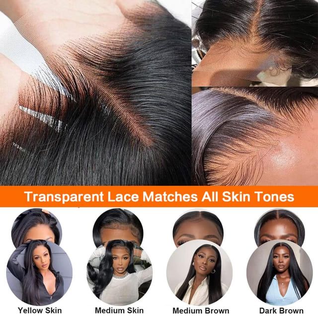 Foxen 100% Raw Human Straight Hair Wigs 360 Lace Front Wigs 200% Density Wigs