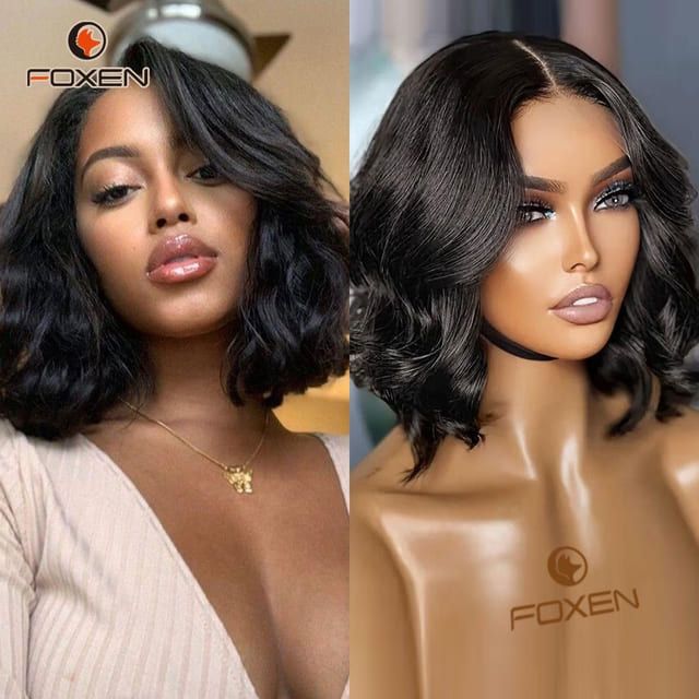 Foxen Short Bob Wig 13*4 Lace Frontal Body Wave Wigs for All-Day