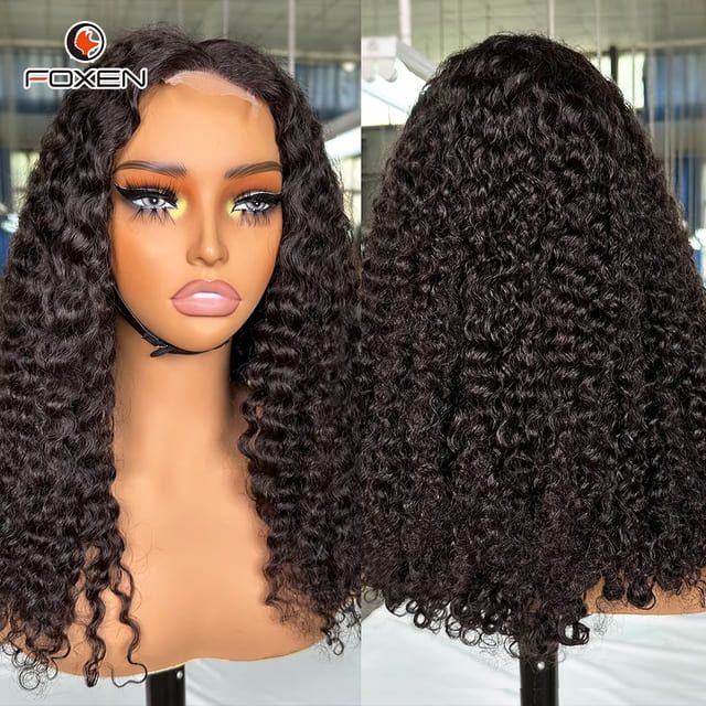High Quality Kinky Curly Wig 2*6 HD Lace Natural Black Virgin Human Hair Bulk Discounts