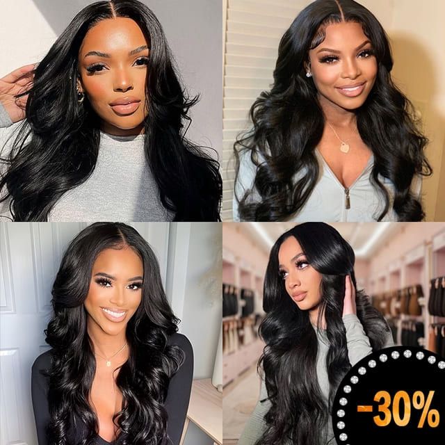 Foxen Human Wig Clearance Body Wave 13*4 Transparent Lace Frontal Wigs Pre Plucked Natural Hairline Wig