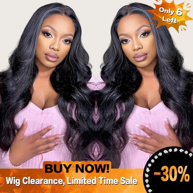 Foxen Human Wig Clearance Body Wave 13*4 Transparent Lace Frontal Wigs Pre Plucked Natural Hairline Wig