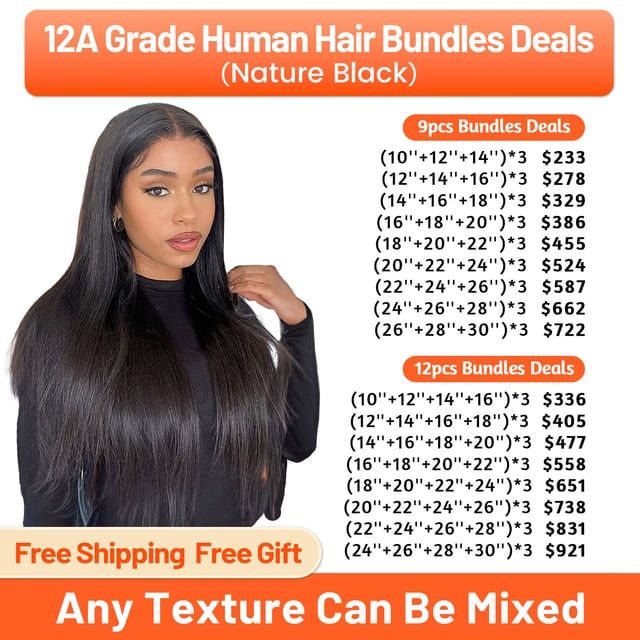 Foxen Human Hair Bundles Wholesale Deals 12A Grade Natural Black Free Shipping