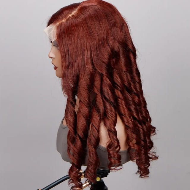 Wholesale Reddish Brown Loose Wave Wigs 13x6 Lace Front Wigs Factory Direct Sale