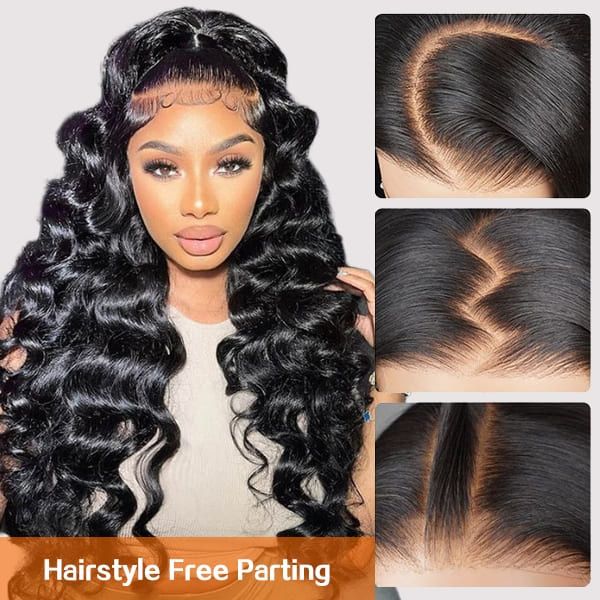 Foxen Hair Deep Wave Wig 200% Density HD Transparent Lace Frontal Wigs Human Hair Pre Plucked with Baby Hair