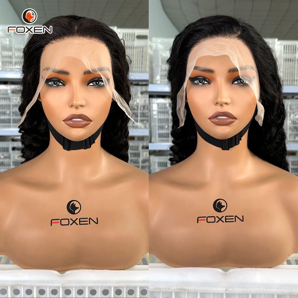 Foxen New 220% Density Deep Waves Wigs 13*5 Lace Front Human Hair Wigs Upgrade