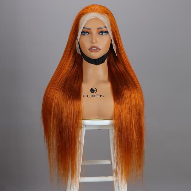 Foxen Special Sale 350# Ginger Orange Wigs 180% Density Human Hair Straight Wigs