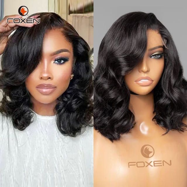 Foxen 4*4 Body Wave Bob Wig Human Hair Wigs Wear and Go Glueless Wigs
