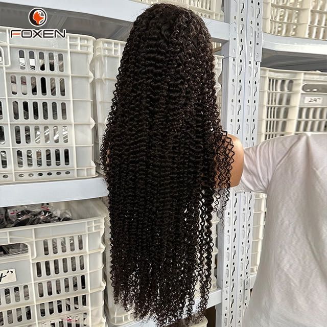 Extra Long Custom 40 Inches Deep Curly Wig Virgin Human Hair 13*6 HD Lace Front Wigs