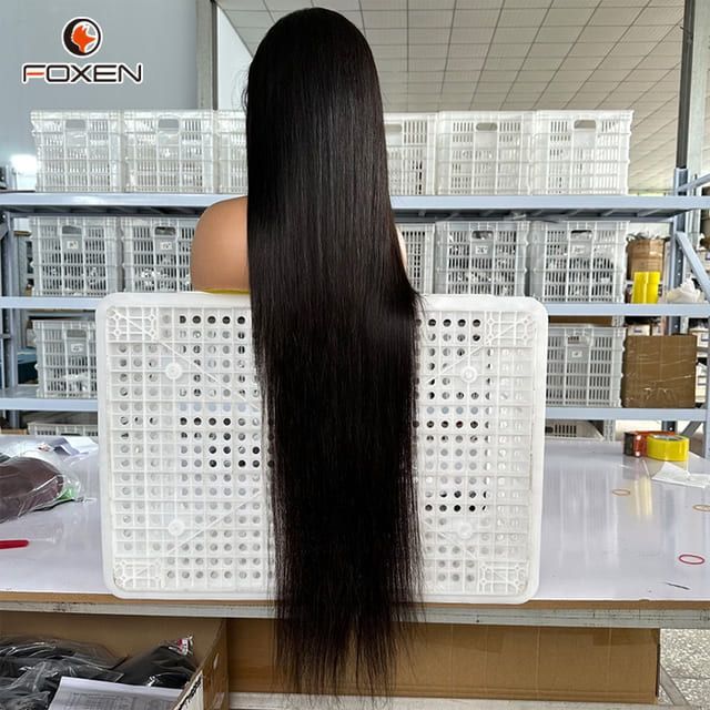 Foxen Factory 40 Inches Straight Hair Wigs 13*6 HD Lace Front Human Hair Wigs