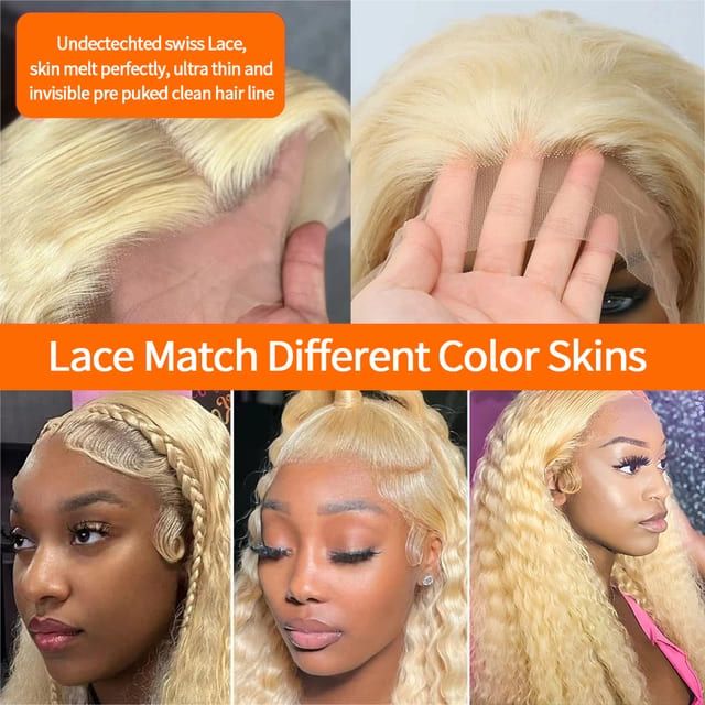 Foxen 613 Lace Front Wig Deep Wave Frontal Wigs 100% Brazilian Virgin Hair