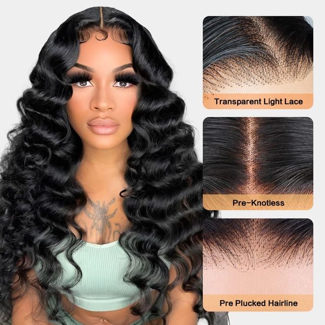 Foxen New Arrival Loose Deep Wave Lace Frontal Wigs High Density Human Hair Wig
