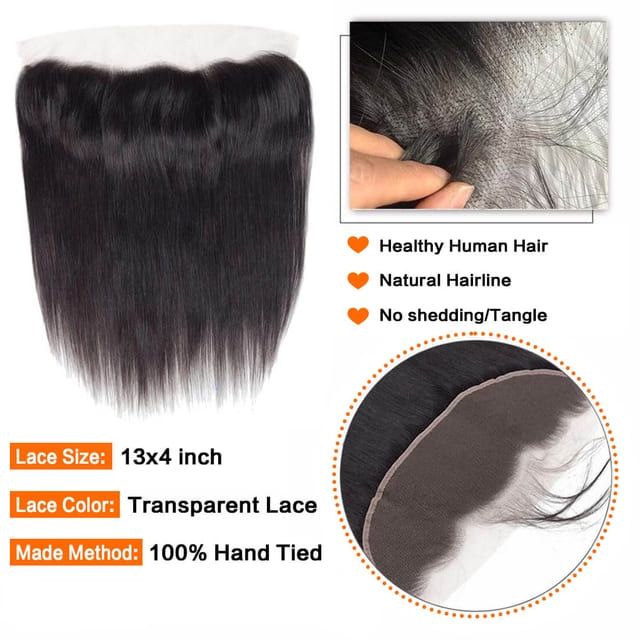 Foxen Virgin Human Hair 13*4 Lace Frontal Straight Hair Extension Weaving