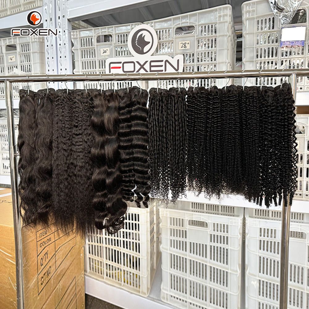 Foxen 12A Deep Wave Hair Bundles Premium Virgin Human Hair 4 Bundles for Natural Weave