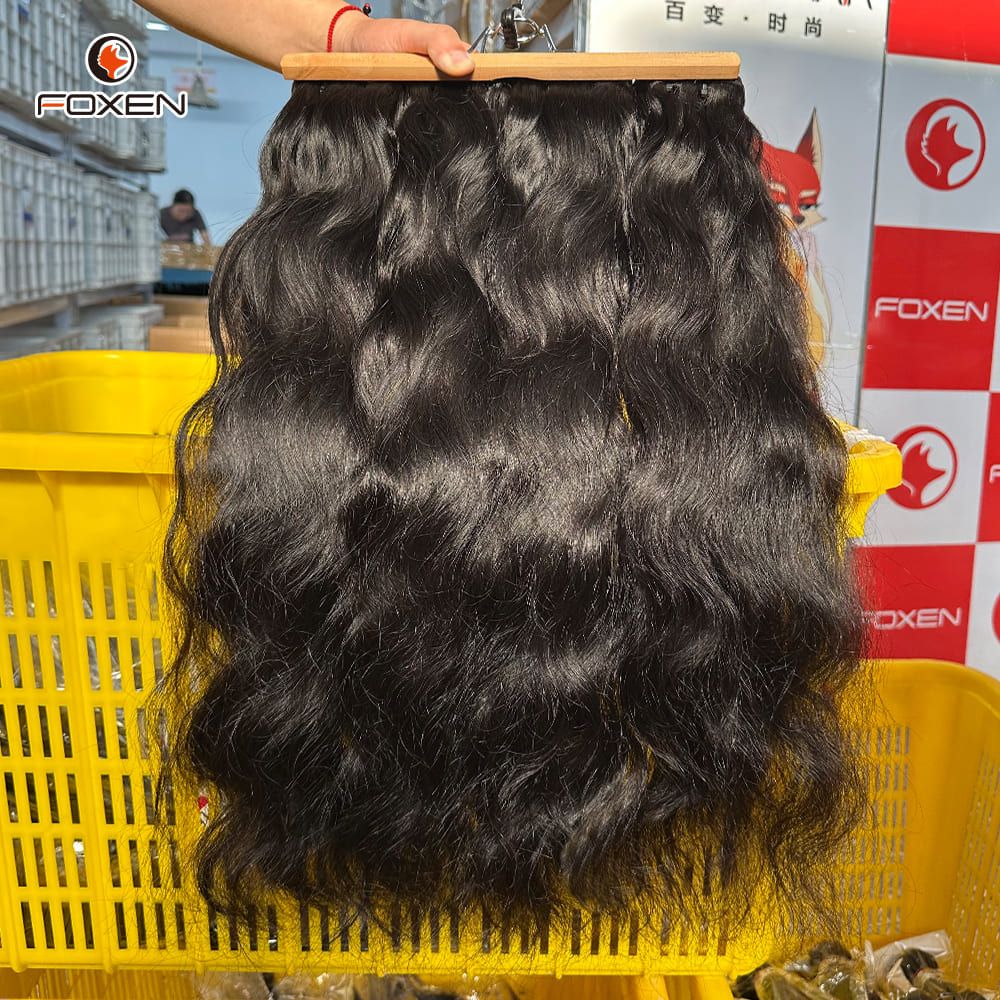 Foxen Factory Wholesale 12A Natural Wave Hair Bundles 4 Raw Hair Bundles for Weave Hairstyle