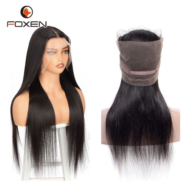 Foxen Raw Human Hair 360 Lace Frontal Closure Straight Hair for Women