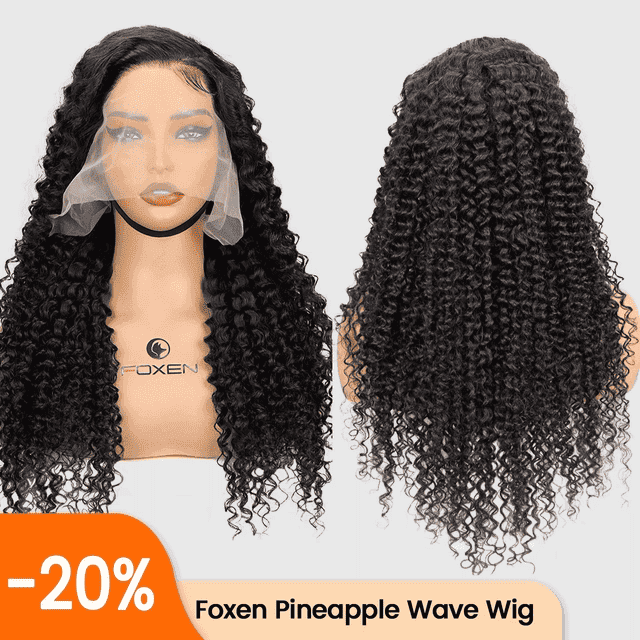 Foxen Hot Selling Pineapple Wave Wig 200% Density Human Hair for Women