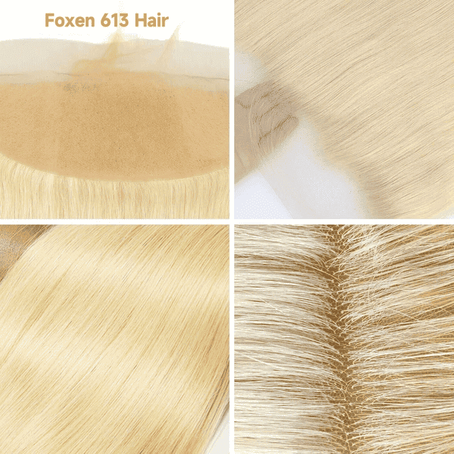 Foxen 13x4 Transparent Lace Frontal 613 Blonde Color Straight Virgin Human Hair