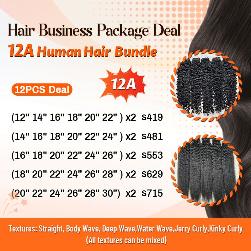 Foxen Bulk Hair Bundles Supplier 12A Black Human Hair Bundles 12pcs for Wholesale