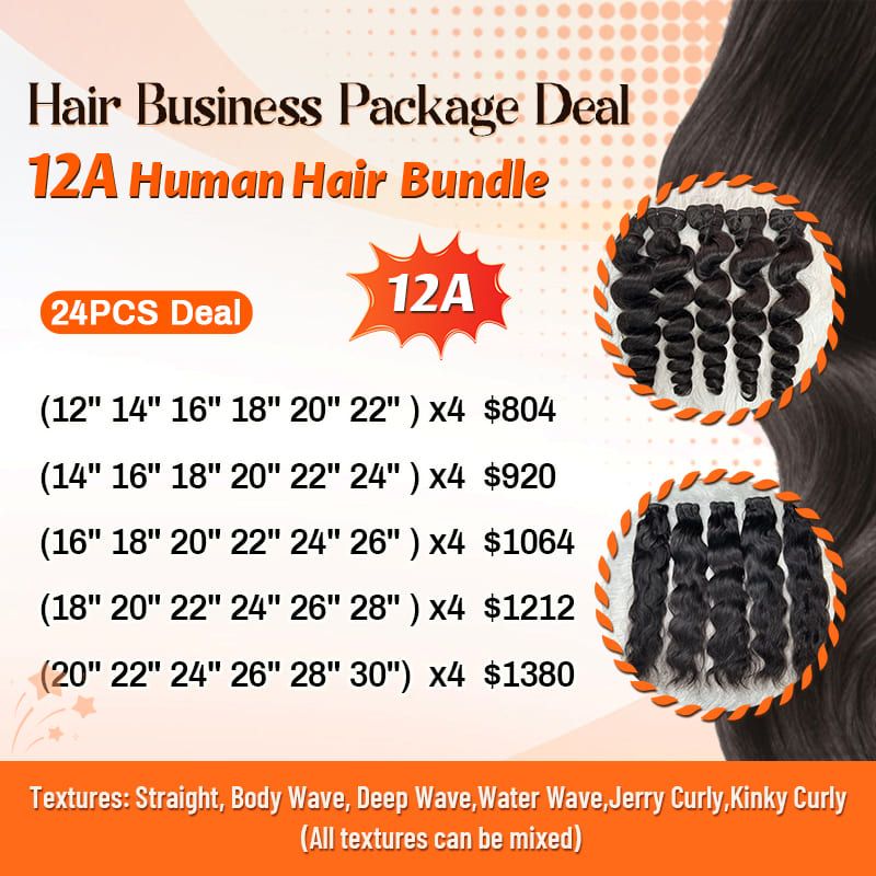 Foxen 12A Hair Bundles Deals 24pcs Mixed Textures Black Hair Bundles Factory Direct Deals